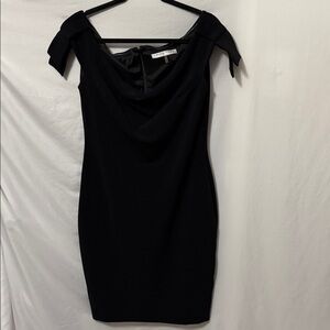 Trina Turk Black Mini Evening Formal Dress Size 10 Off Shoulder